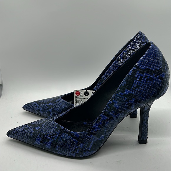 Zara NWT Sexy Blue Snakeskin Print Stiletto Heels Shoes **Size 38/US 7.5**🔥🔥 - Picture 4 of 7